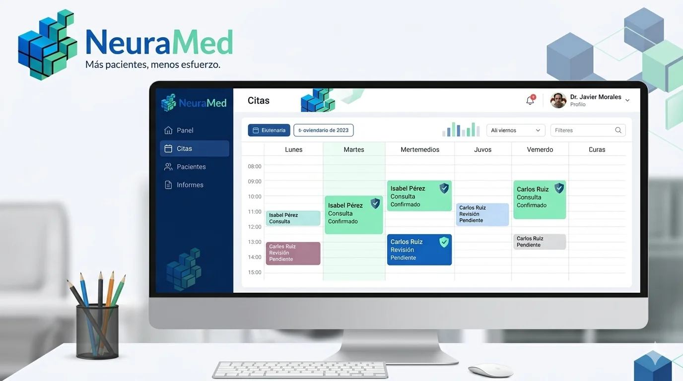 Interfaz de NeuraMed para agendar cita médica online en México